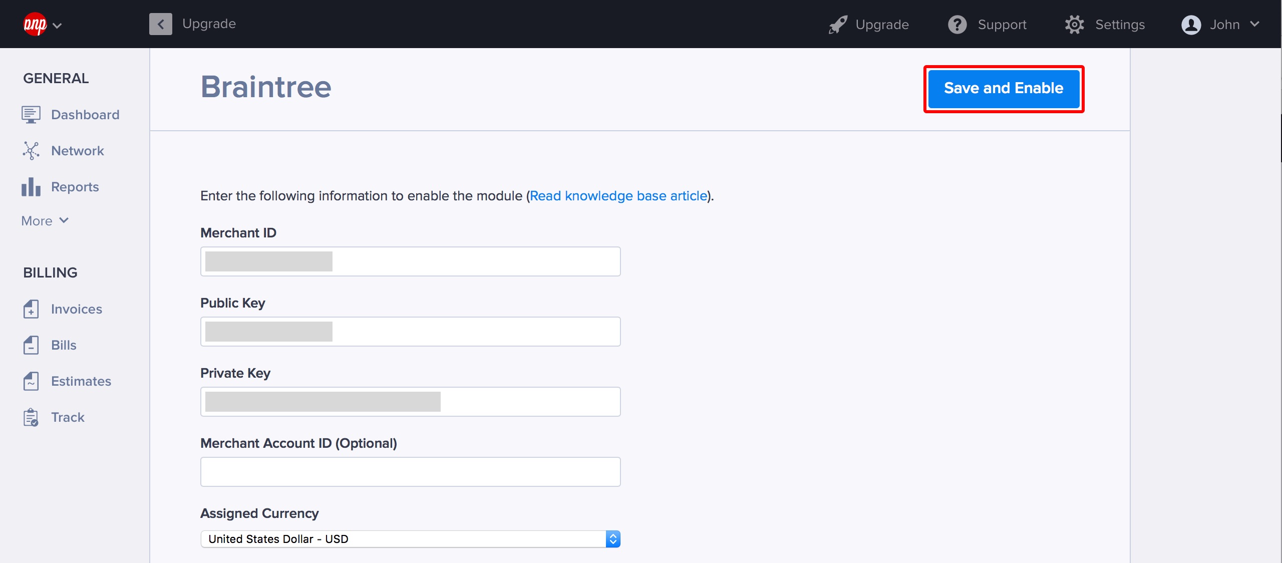 Enable this gateway for all outgoing non-recurring invoices by default