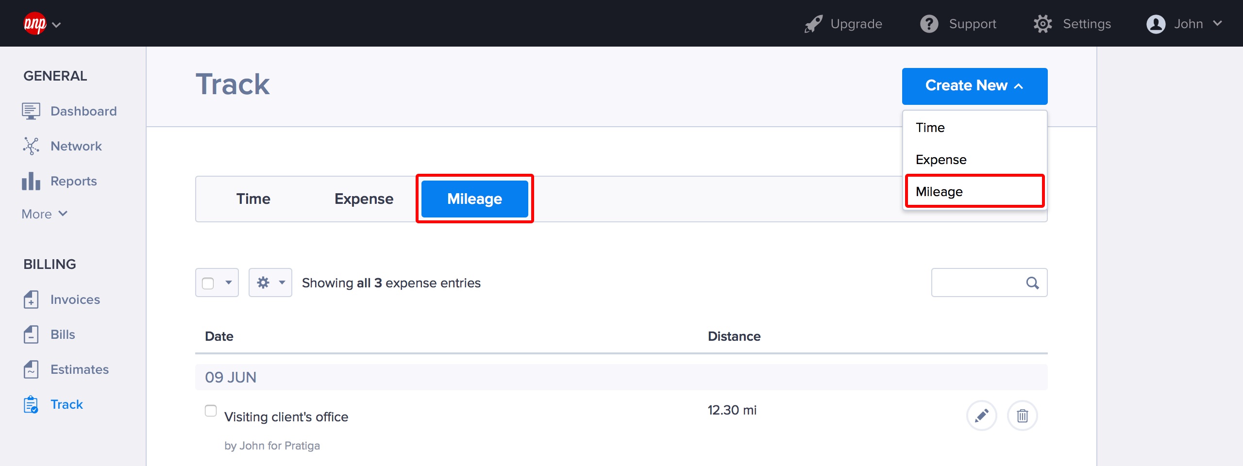 Track mileage in Hiveage